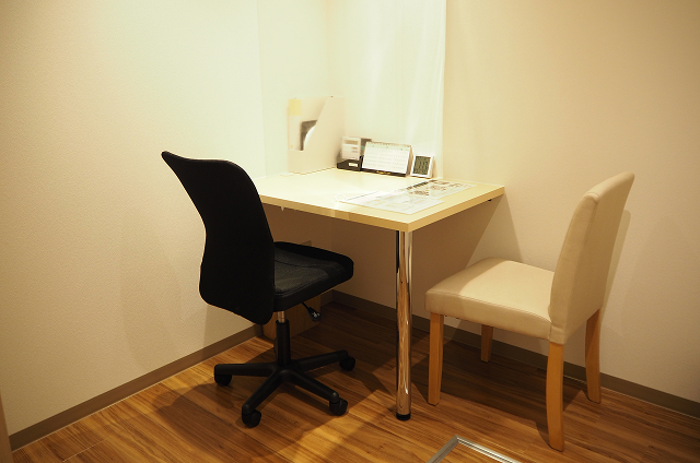 メンズルシアのカウンセリングルーム